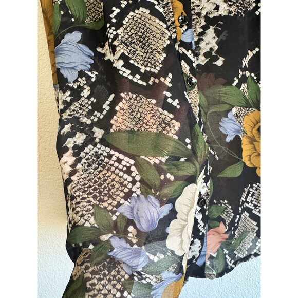 Cabi Women's Snake Charmer Blouse Floral Colorful Button Down Long Sleeve Small - Picture 3 of 8